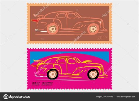 Sticker hot rod racing on road — Stock Vector © dsvitkin #140777746