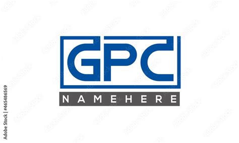 GPC Letters Logo With Rectangle Logo Vector Stock Vector | Adobe Stock