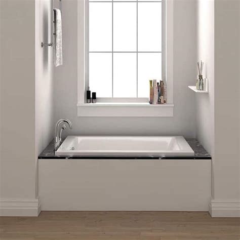 FINE FIXTURES 48 X 32 in. Acrylic Rectangular Drop-in Bathtub in White ...