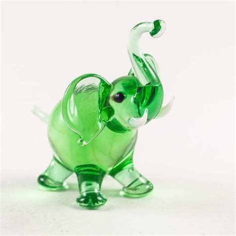 Glass Elephant Figurine Blown Glass Elephant Figure Glass | Etsy