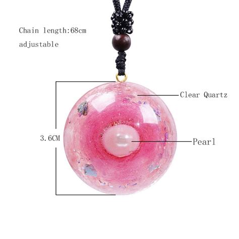 Orgone Pendant Necklace with Pearl Natural Crystal - Orgone Pyramids