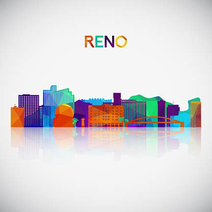 Reno Skyline Silhouette In Colorful Geometric Style Symbol For Your ...