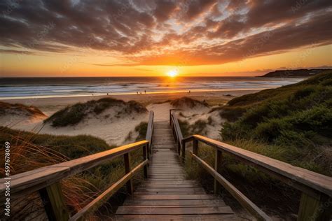 Outer Banks Beach Sunrise over Ocean, Stunning Scenic Landscape ...