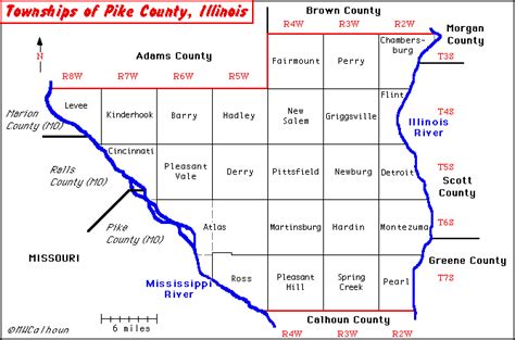 Townships - Pike County, IL, USA