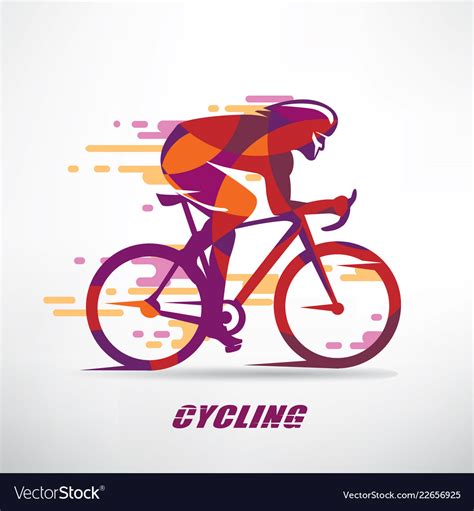 Cycling race stylized background cyclist Vector Image