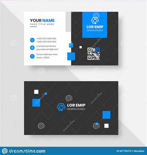 Blue Modern Creative Business Card Design Template. Stock Vector ...