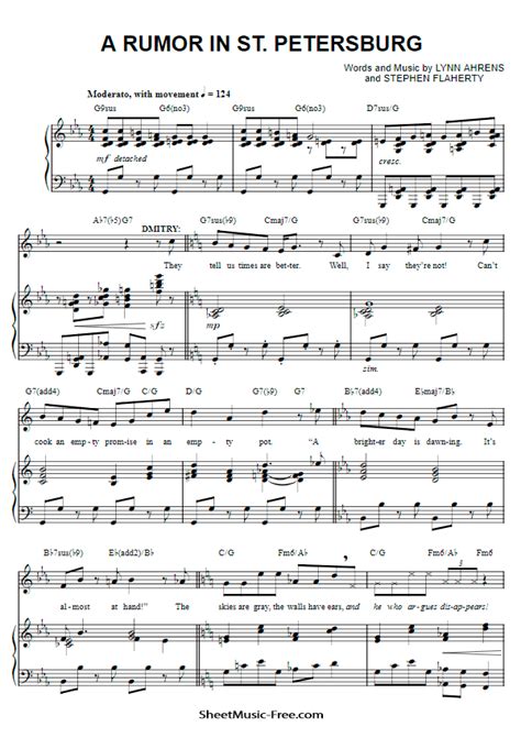 Anastasia Sheet Music | ♪ SHEETMUSIC-FREE.COM