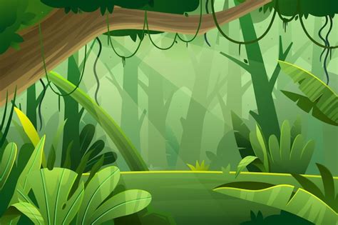 Free Vector | Cartoon jungle background