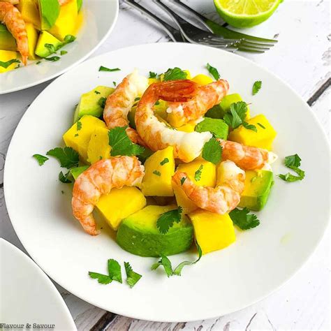 Prawn Mango Avocado Salad and Lemon Lime Dressing - Flavour and Savour