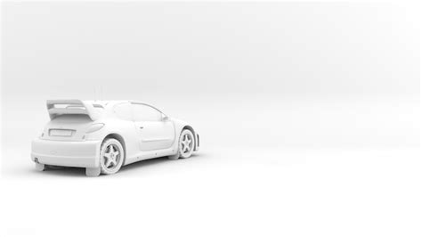 Premium Photo | A white 3d model car with white background. Idea for ...