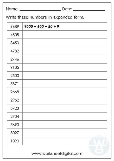 Expanded Form Numbers