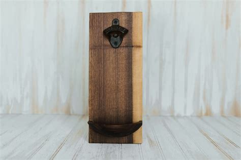 Wooden Wall Mounted Bottle Openers | Walnut Finish