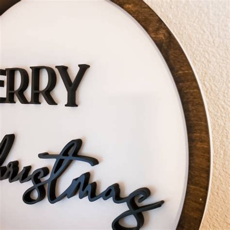 Merry Christmas Wood Door Sign Round Merry Christmas Sign - Etsy