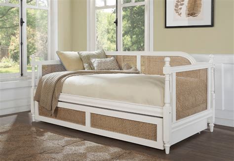 Hillsdale Furniture Melanie Wood and Cane Twin Daybed with Trundle ...