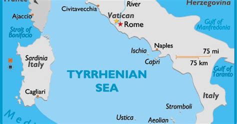 Tyrrhenian Sea Map