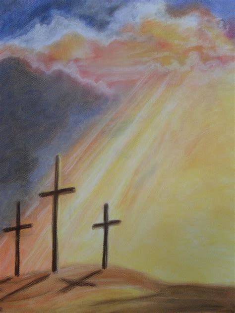 Three Crosses Painting at PaintingValley.com | Explore collection of ...