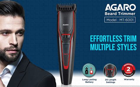 Buy Agaro Mt-6001 Beard Trimmer For Men Cordless Rechargeable Online In ...