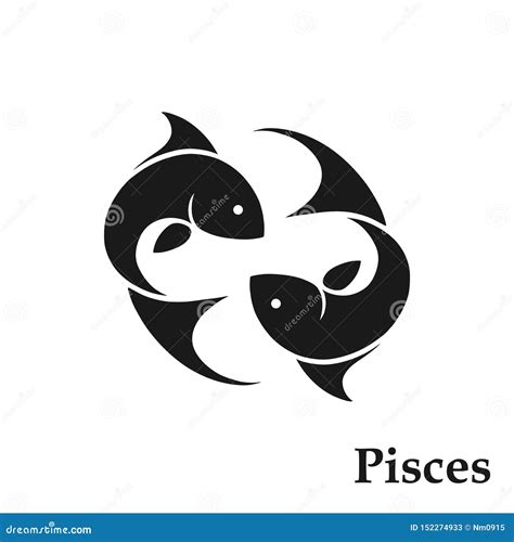 Pisces Zodiac Sign Horoscope Symbol. Astrological Icon. Isolated Fishes ...