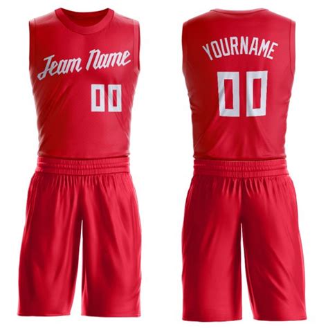 Custom Red White Round Neck Suit Basketball Jersey For Sale in 2020 ...