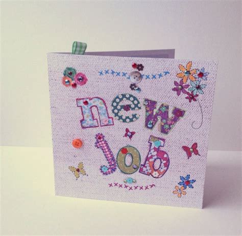 Greeting Card,New Job,Printed Applique Design,H... - Folksy