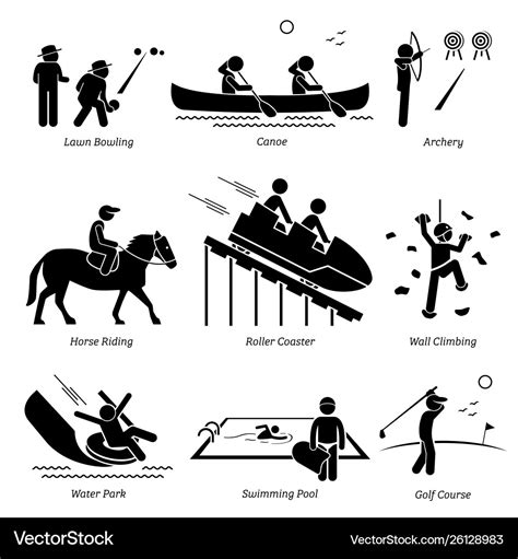 Outdoor club games and recreational activities Vector Image