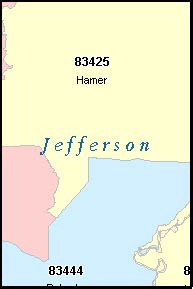 JEFFERSON County, Idaho Digital ZIP Code Map