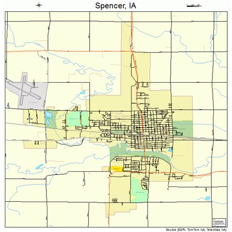 Spencer Iowa Street Map 1974280