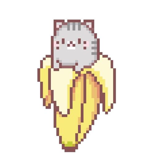 BANANA CAT!!!! | Pixel art, Pixel art design, Cool pixel art