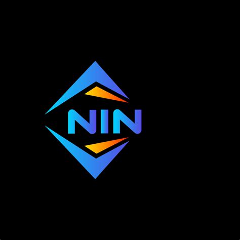 NIN abstract technology logo design on Black background. NIN creative ...