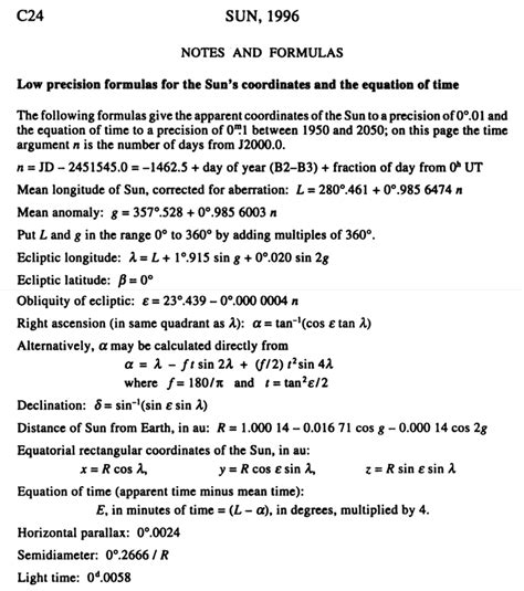 Position of Sun - Longitude Angle