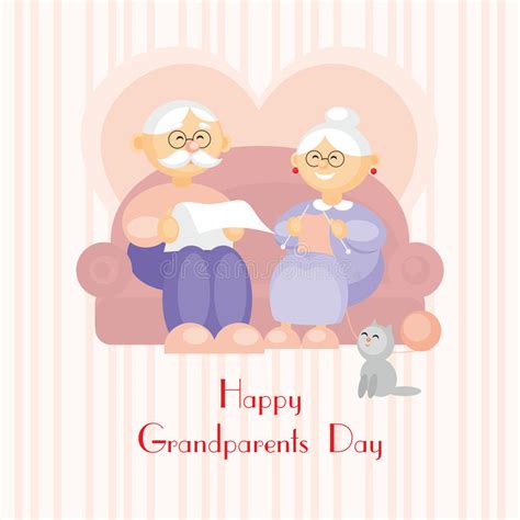 Grandparents Day Greeting Card Stock Vector - Illustration of knits ...