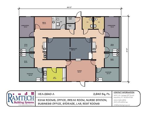 Ramtech Medical Clinic 2640sf | Office floor plan, Medical office decor ...