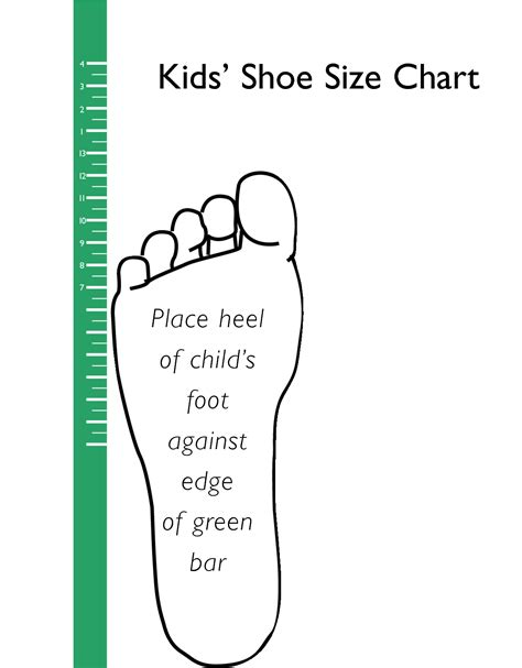 Shoe Size Chart For Measurements