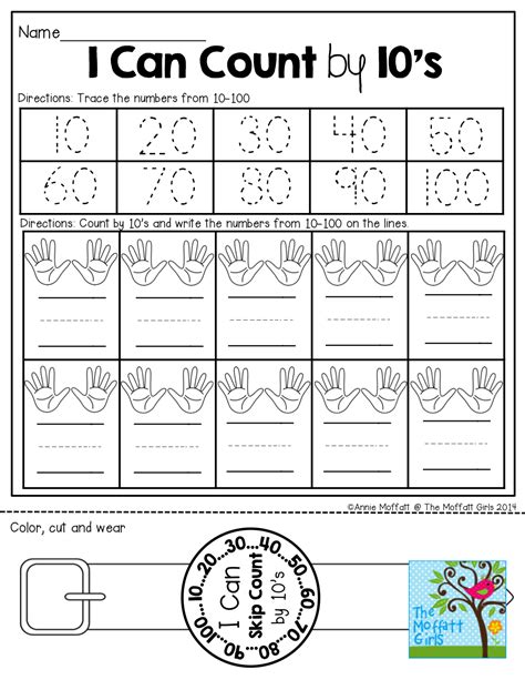 Counting By 10S Worksheet For Kindergarten - Printable Word Searches