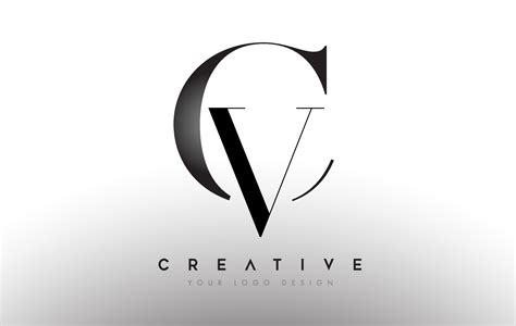 CV cv letter design logo logotype icon concept with serif font and ...