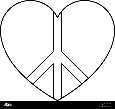 peace symbol with heart vector illustration design Stock Vector Image ...