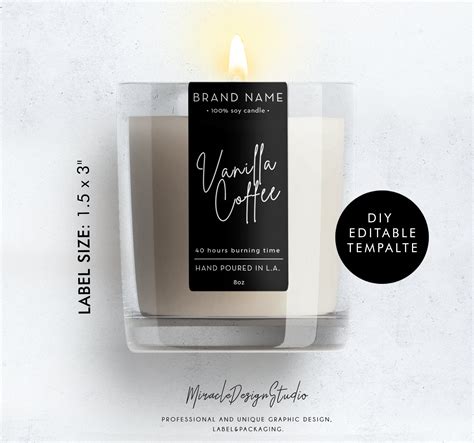 Printable Candle Labels Custom Candle Label Template DIY ...