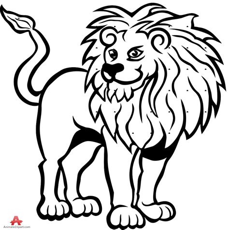 Free Black And White Lion Clipart, Download Free Black And White Lion ...