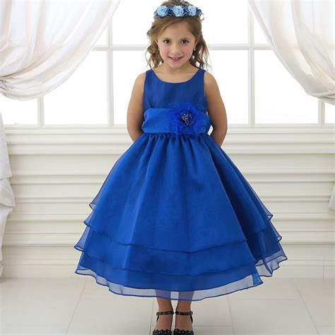 Sophias Style - Little Girls Royal Blue Floral Sash Flower Girl Dress 4 ...