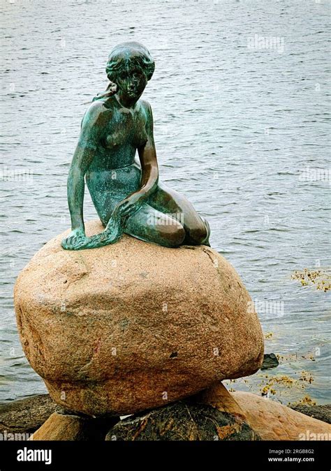 Copenhagen, Denmark - the iconic Little Mermaid statue from 1913 on a ...