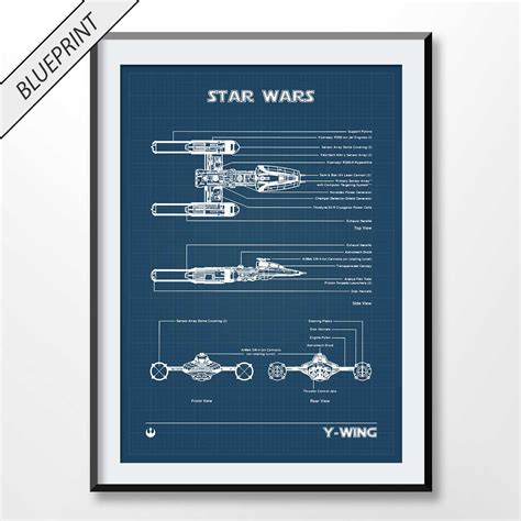 Y-Wing Blueprint - Star Wars Printables - Instant Digital File Download