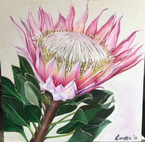 King Protea in oils. | Protea art, Art, Painting