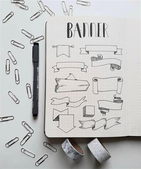 50+ Ideas on How to Draw Banners for Your Bullet Journal — Joyful Journaler