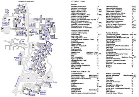 Wrexham Hospital Map