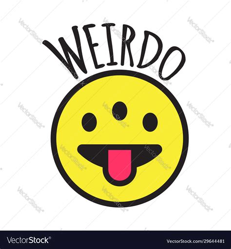 Emoji weird three eyed funny face weirdo smile Vector Image