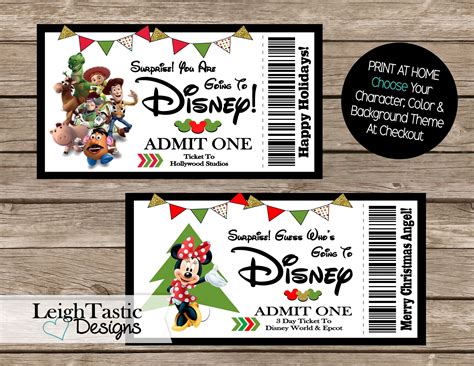 ONE Print Yourself Ticket ANY LOCATION Surprise Ticket | Etsy | Disney ...