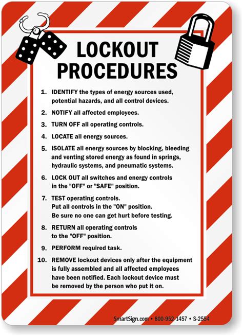 Lockout Procedures Sign with Graphic, SKU: S-2554 - MySafetySign.com