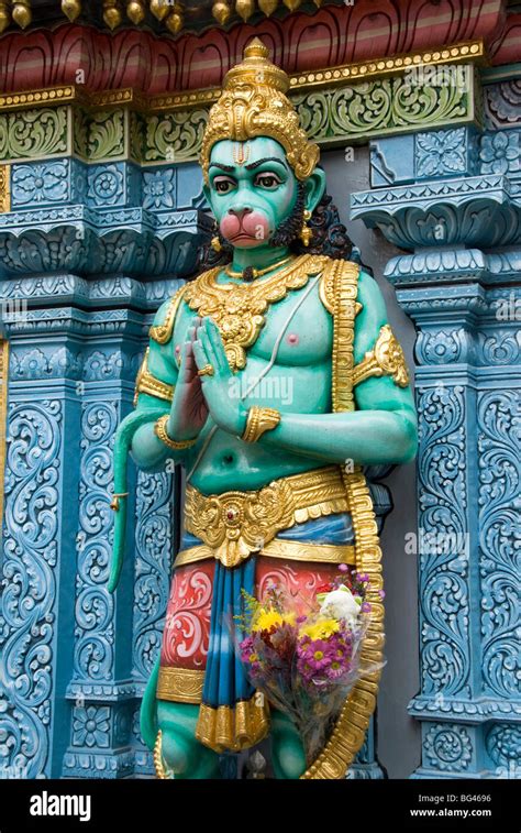 Exterior statue of the Hindu monkey god Hanuman, Sri Krishna Bagawan ...