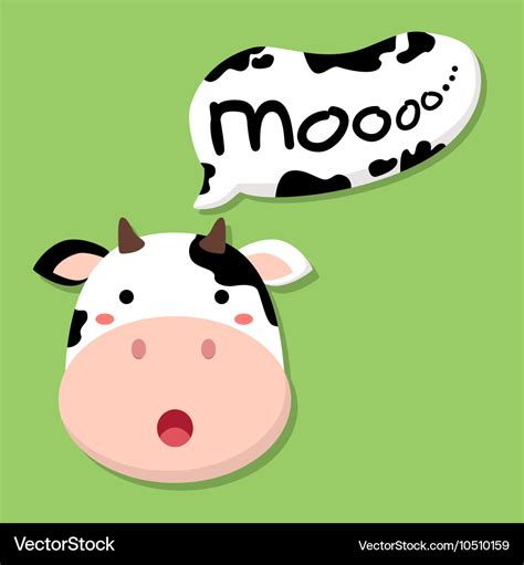 Cute cow talking moo Royalty Free Vector Image