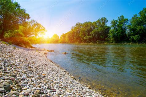 River water landscape Stock Photo | Adobe Stock